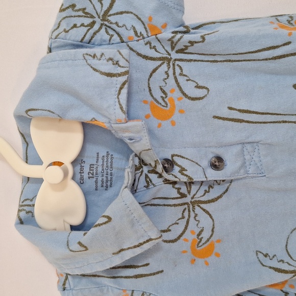 Carter's Polo Onesie 12 month Blue - Picture 2 of 3